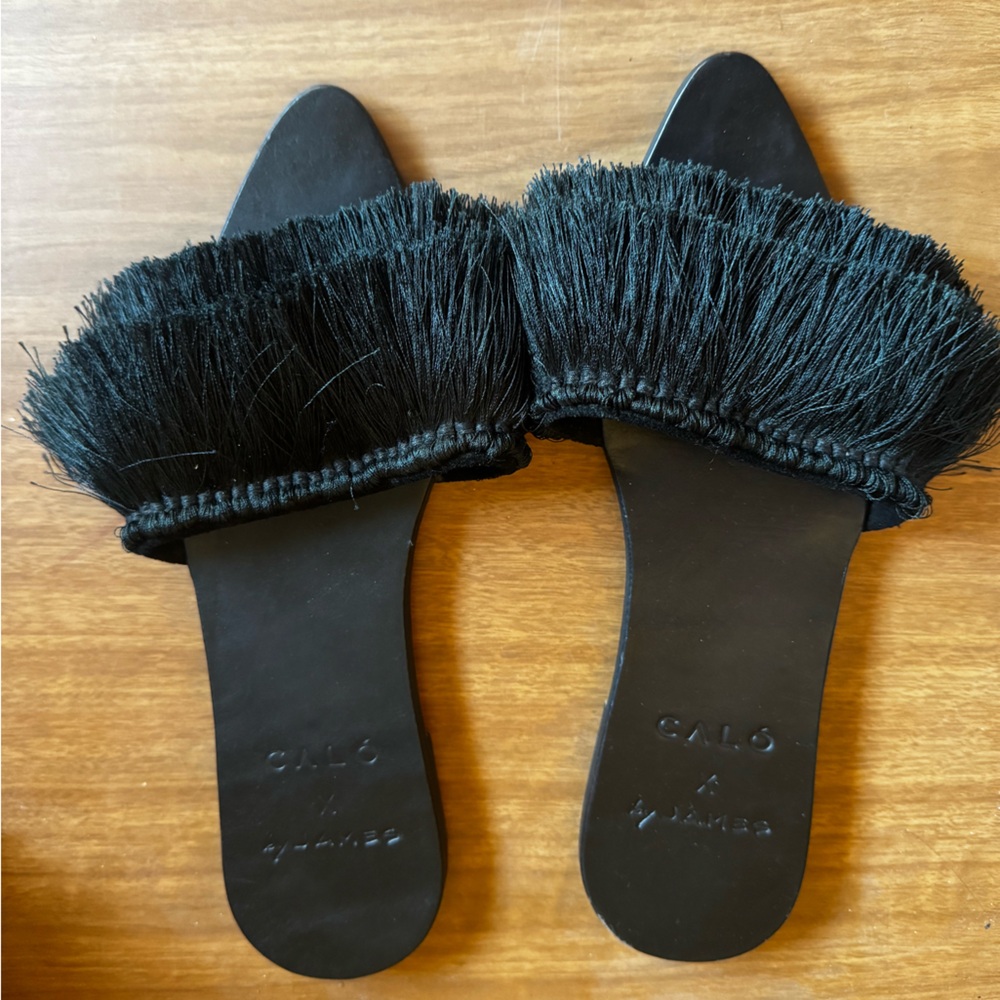 Calo x By James Black Tassel Sandals